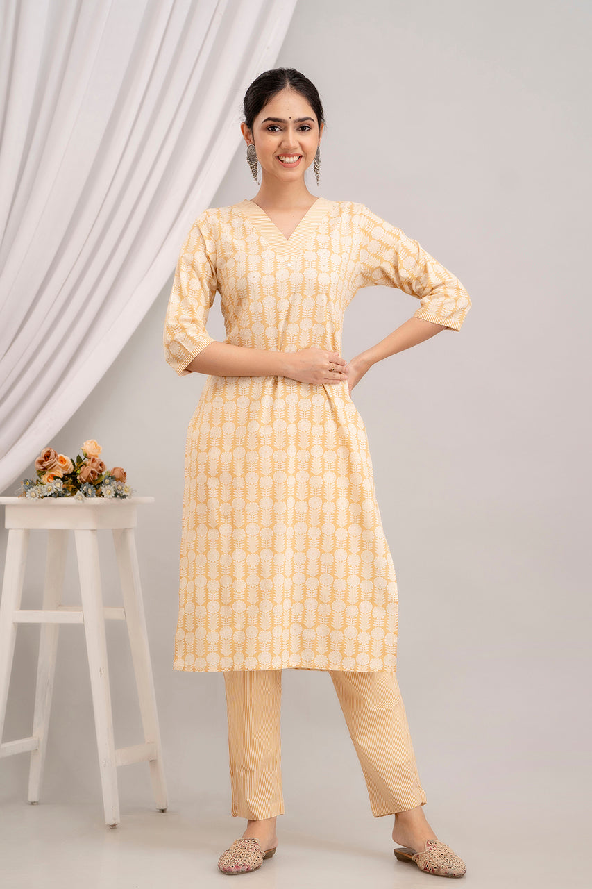 Cotton Suit Set With mulmul dupatta