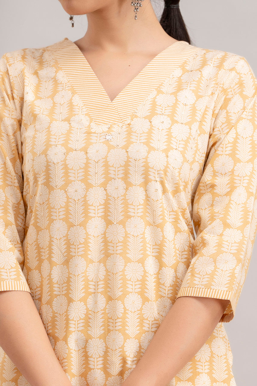 Cotton Suit Set With mulmul dupatta