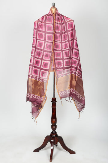 Chanderi Dabu Block Printed Dupatta