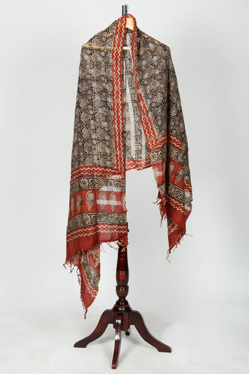 Cotton Handloom Block Printed Dupatta