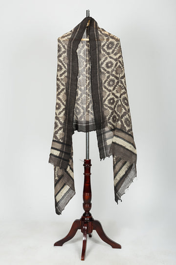 Tussar Dabu Block Printed Dupatta