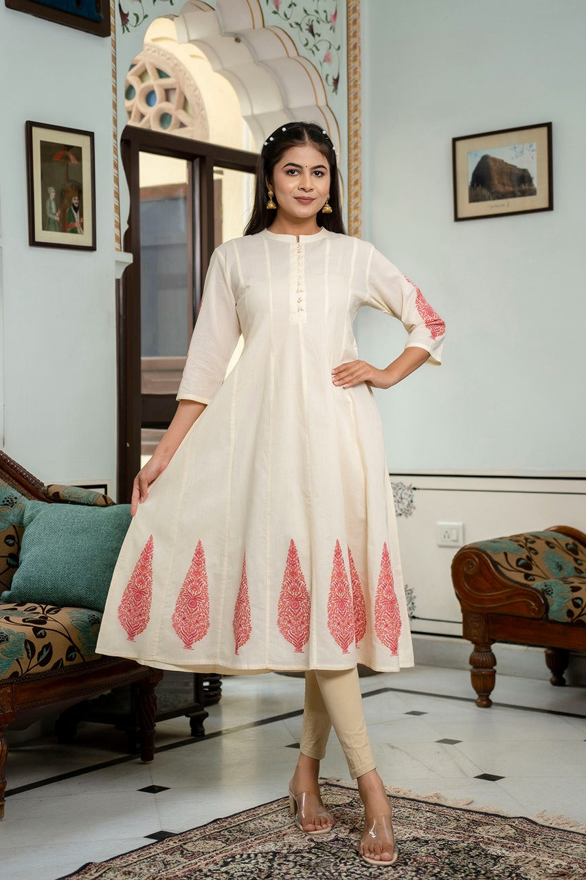 Copy of Mughal Block Printed Anarkali Kurta