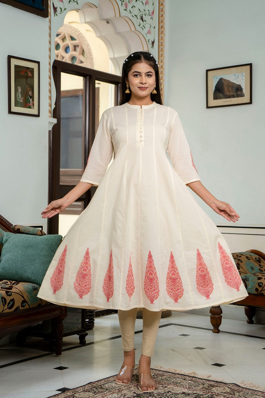 Copy of Mughal Block Printed Anarkali Kurta
