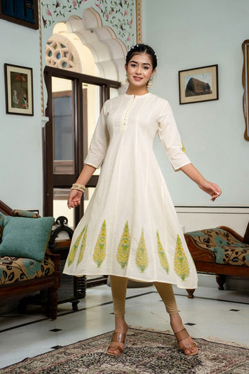 Mughal Block Printed Anarkali Kurta