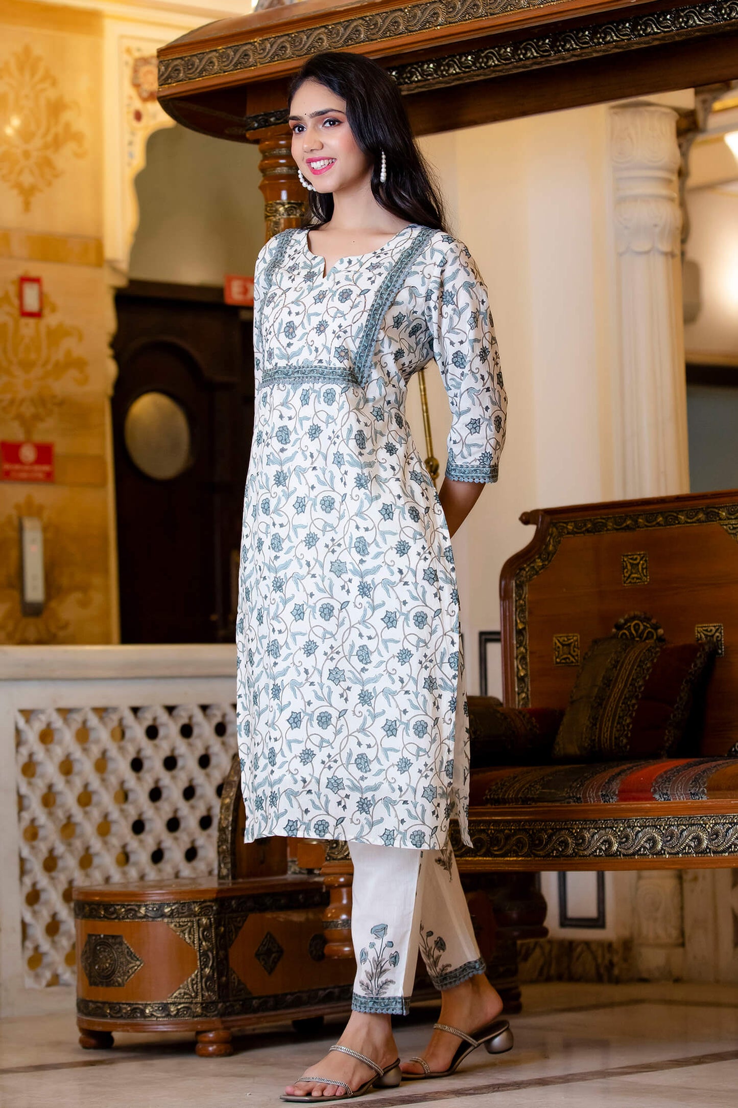 Mughal Jaal Printed Kurta and Pant set