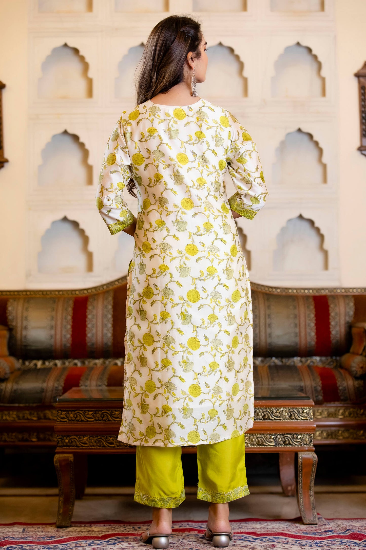 Chanderi Kurta with kota dupatta set