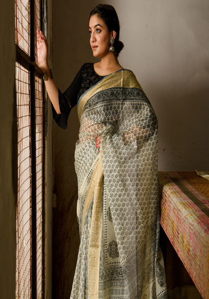 Kota Silk Saree in Beautiful Block Print