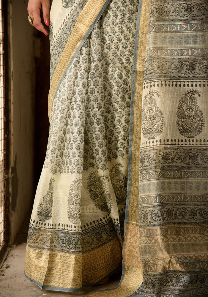 Kota Silk Saree in Beautiful Block Print