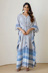 Block Print Cotton Kaftan with Adjustable Drawstring Waist