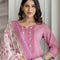 Pink Cotton Kurta Set with Printed mulmul Dupatta