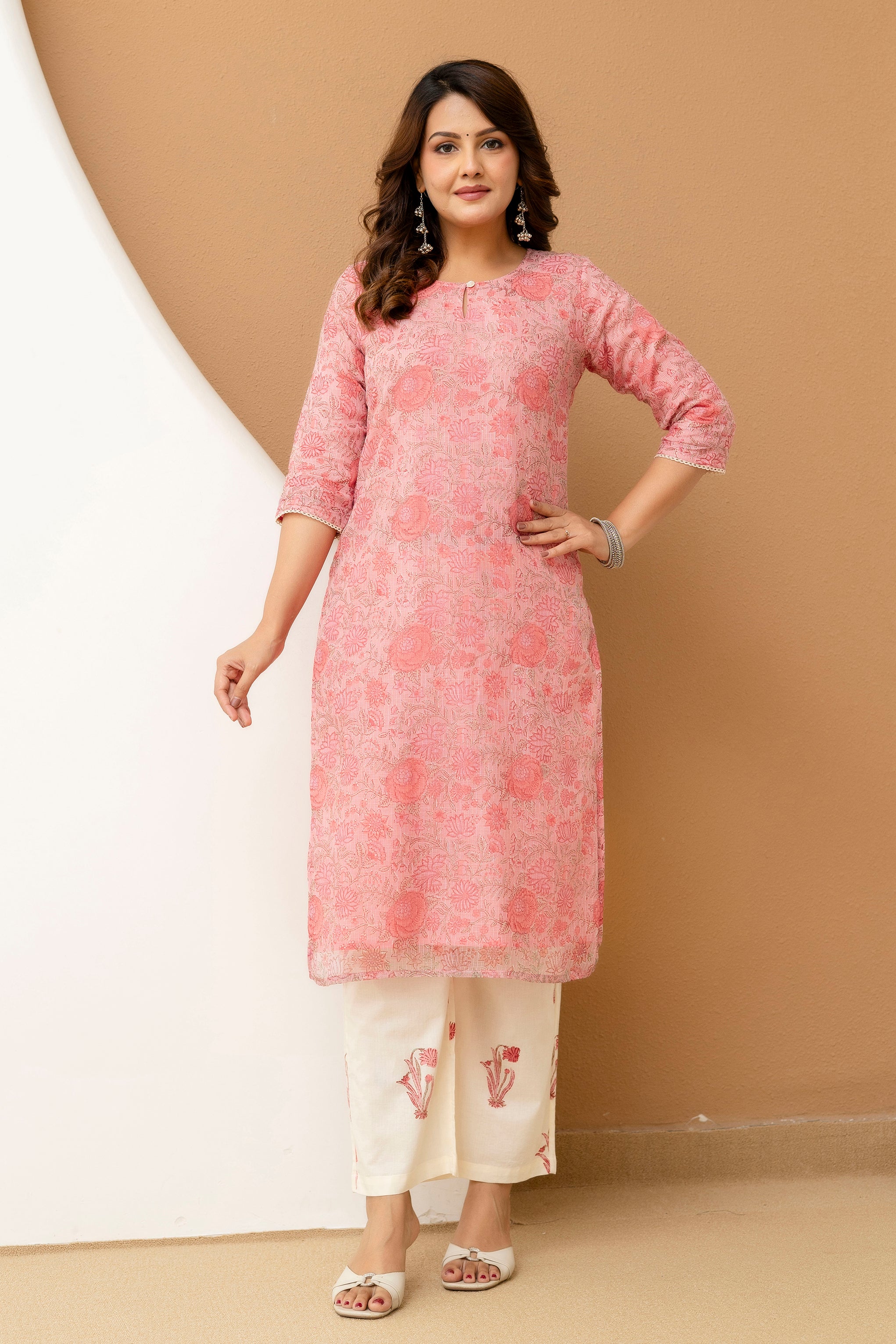 Block Printed Kota Doria Suit Set