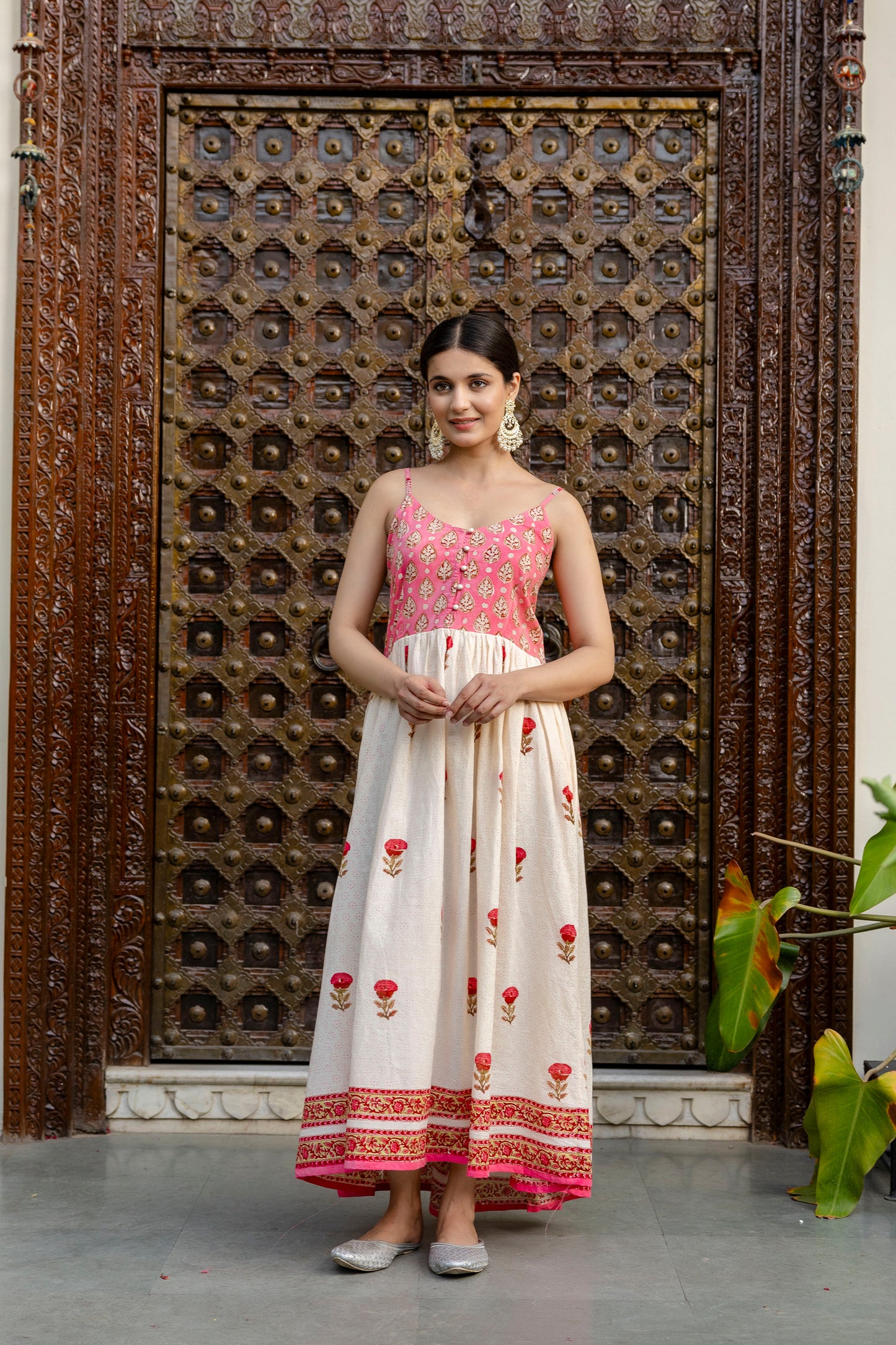 Block Printed Cotton Sun Dress