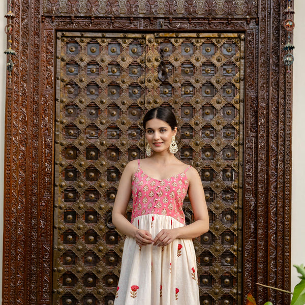 Block Printed Cotton Sun Dress
