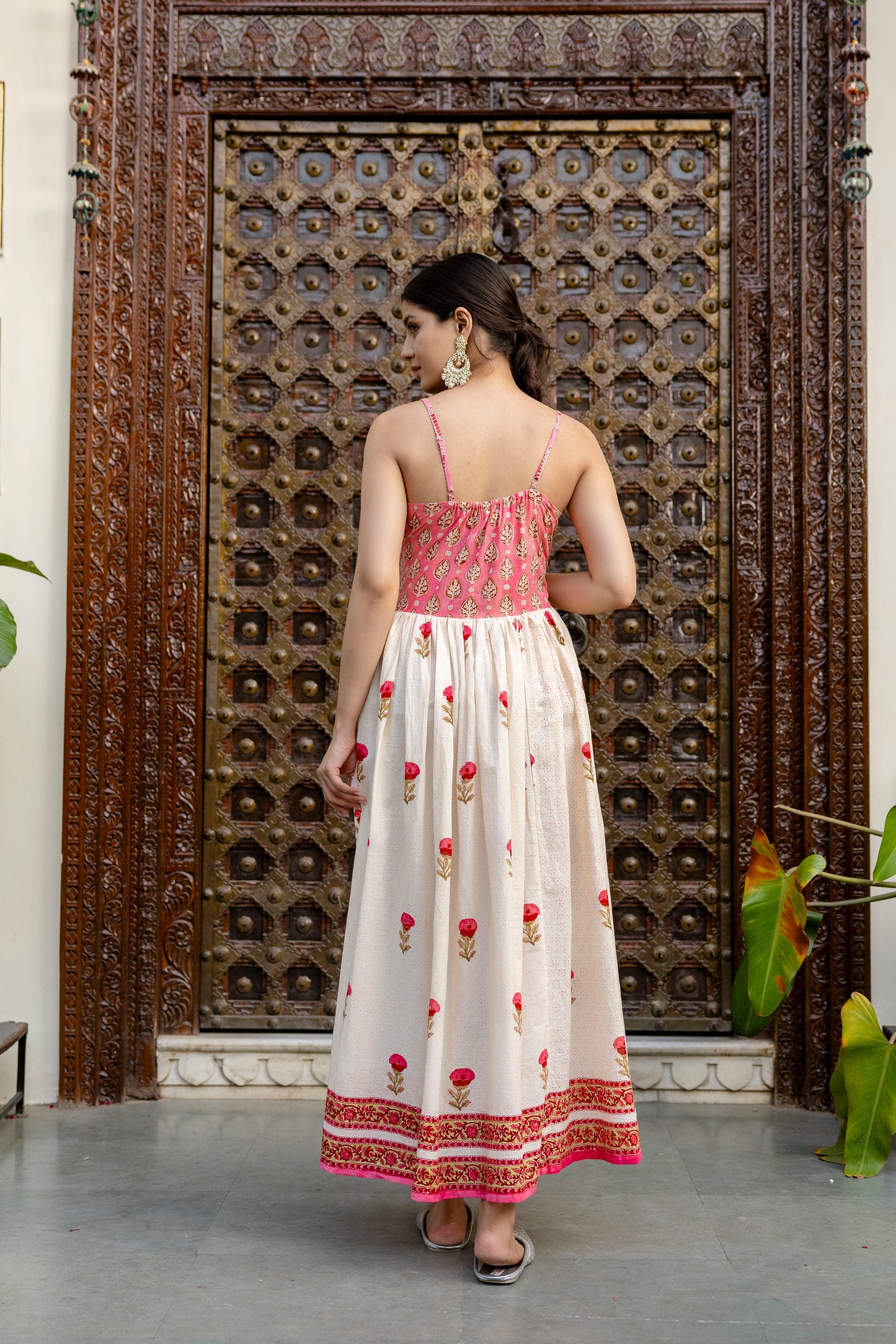 Block Printed Cotton Sun Dress