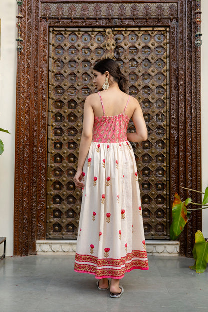 Block Printed Cotton Sun Dress