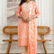 Peach Floral Printed Cotton Kurta Set