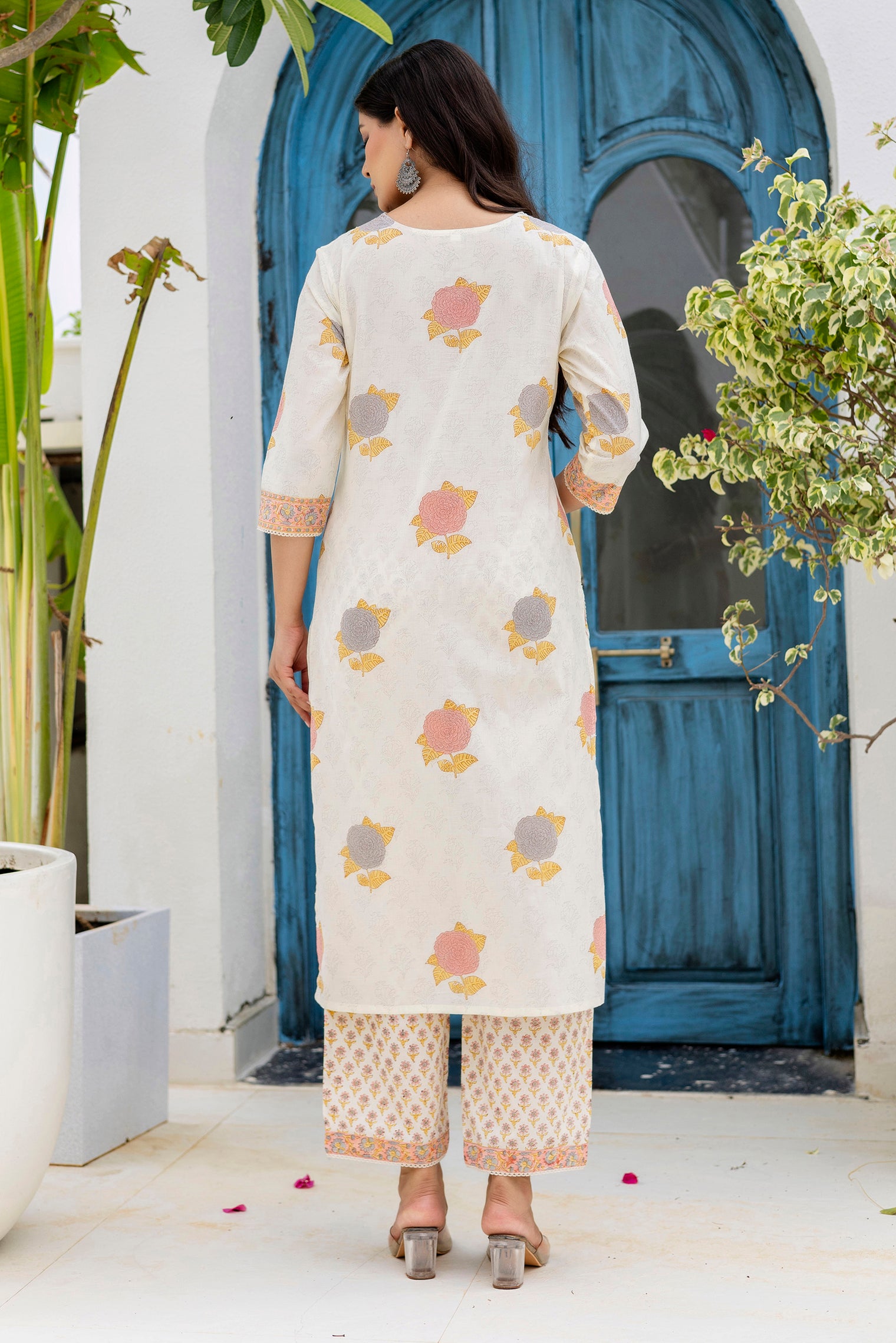 Block Printed Cotton Cambric Kurta Set