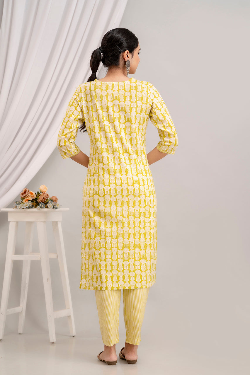 Cotton Suit Set With mulmul dupatta