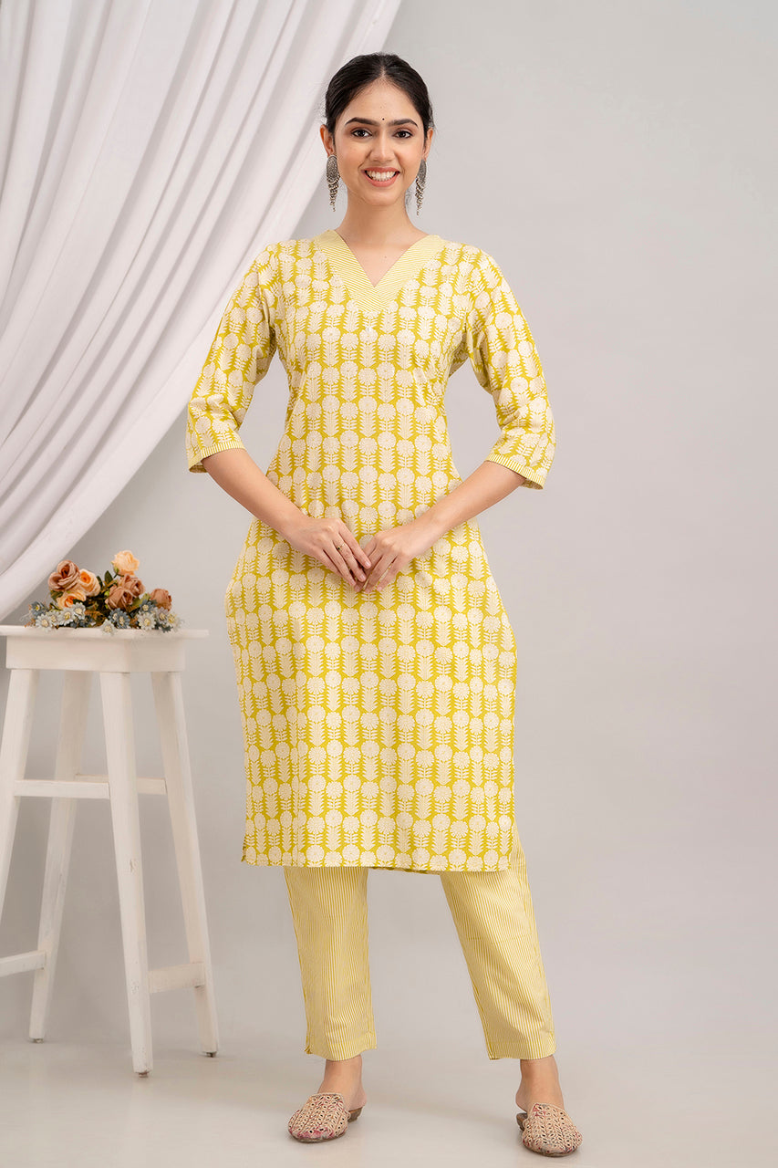 Cotton Suit Set With mulmul dupatta