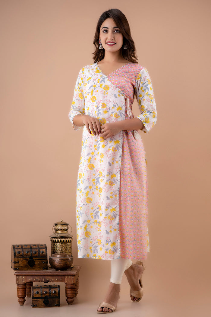Cotton Block Printed Angarkha Kurta