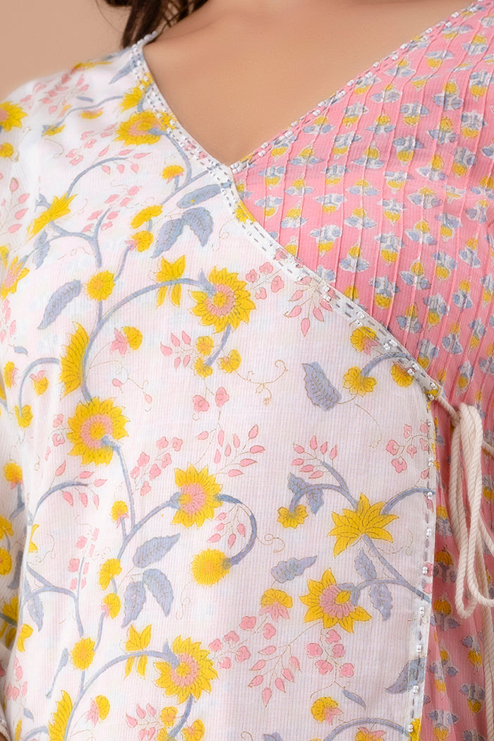 Cotton Block Printed Angarkha Kurta