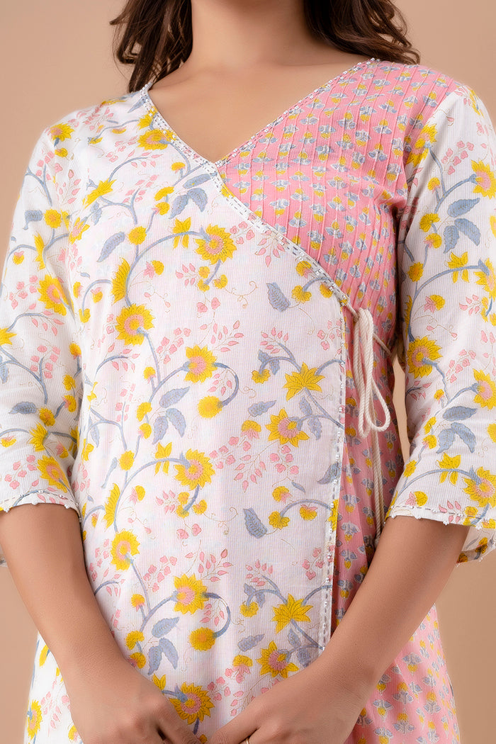 Cotton Block Printed Angarkha Kurta