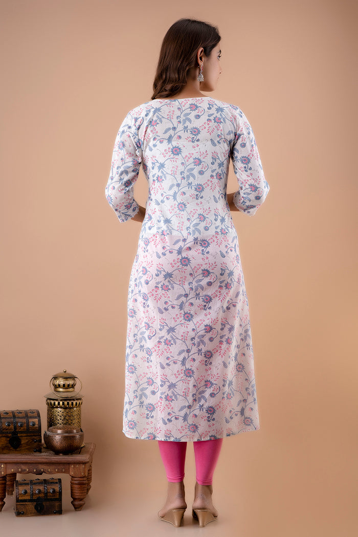 Cotton Block Printed Angarkha Kurta