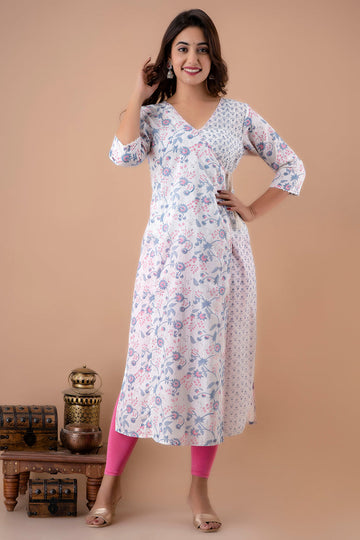 Cotton Block Printed Angarkha Kurta