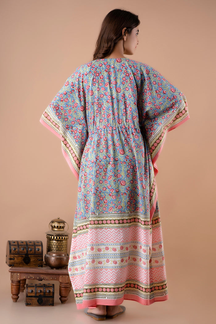 Hand Block Printed Cotton Kaftan