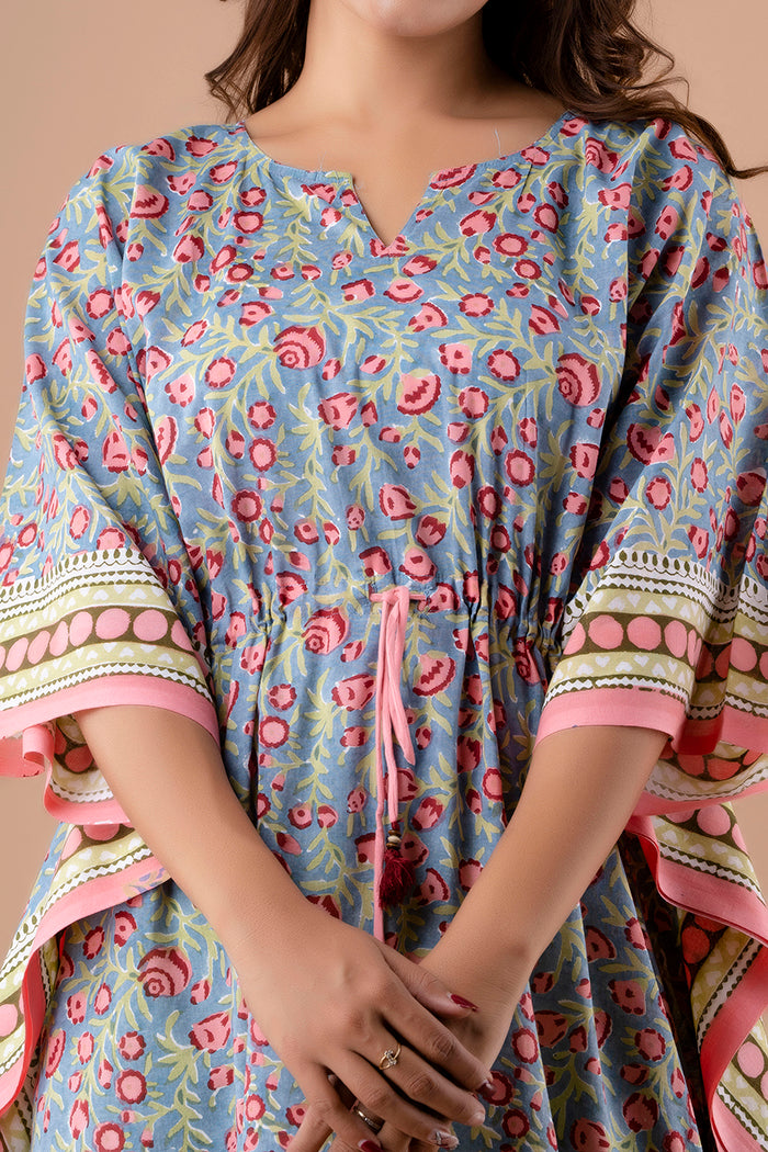 Hand Block Printed Cotton Kaftan