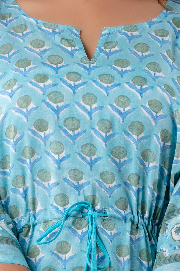 Hand Block Printed Cotton Kaftan