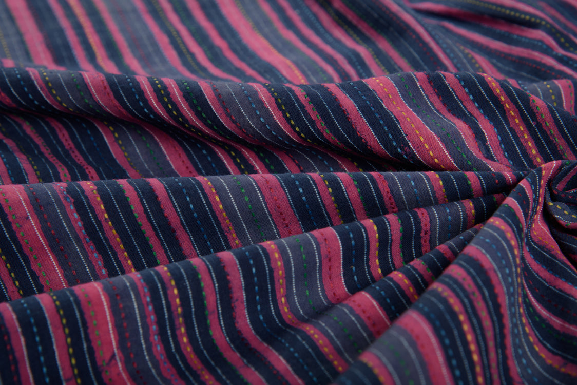Cotton Katha Fabric in Dabu Block Printed
