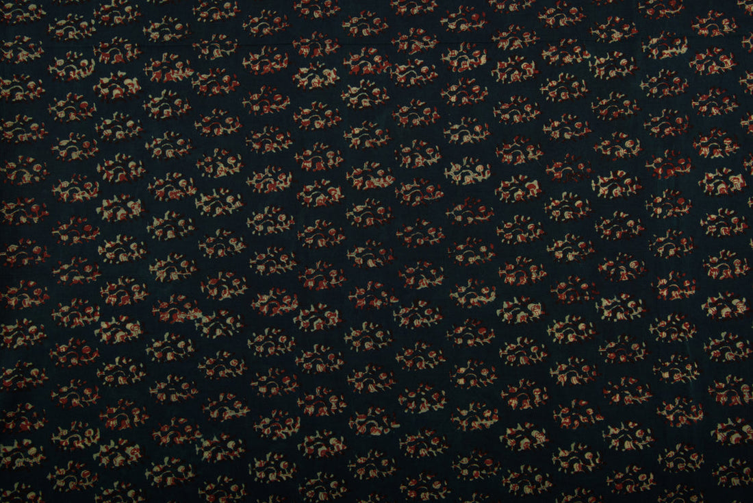 Cotton Cambric Natural Traditional Block Printed Farad Fabric