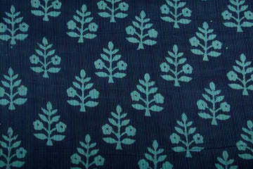 Cotton Katha Fabric Dabu Indigo Block Printed