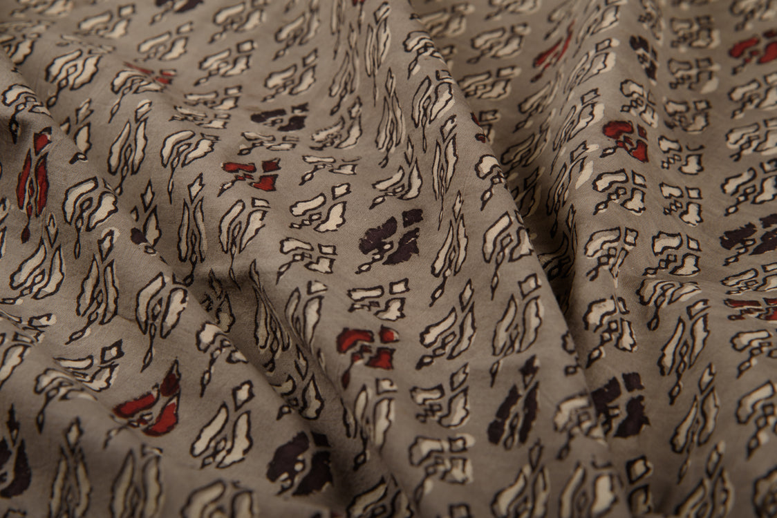 Cotton Cambric Jahota Block Printed Fabric