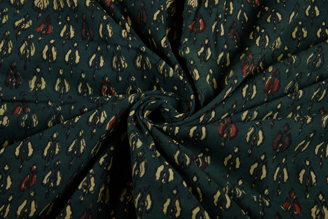 Cotton Cambric Jahota Block Printed Fabric