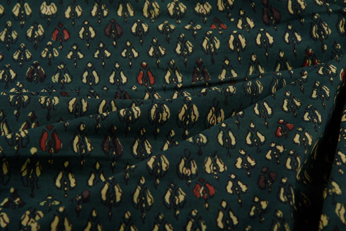 Cotton Cambric Jahota Block Printed Fabric