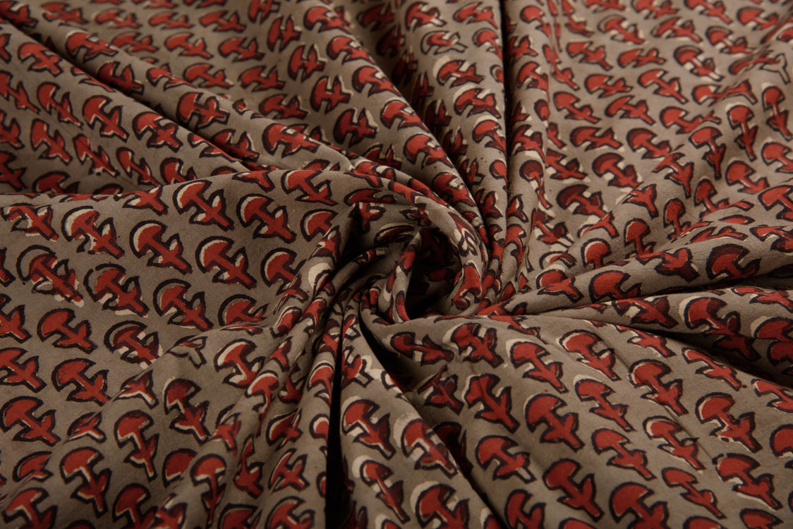Cotton Cambric Jahota Block Printed Fabric