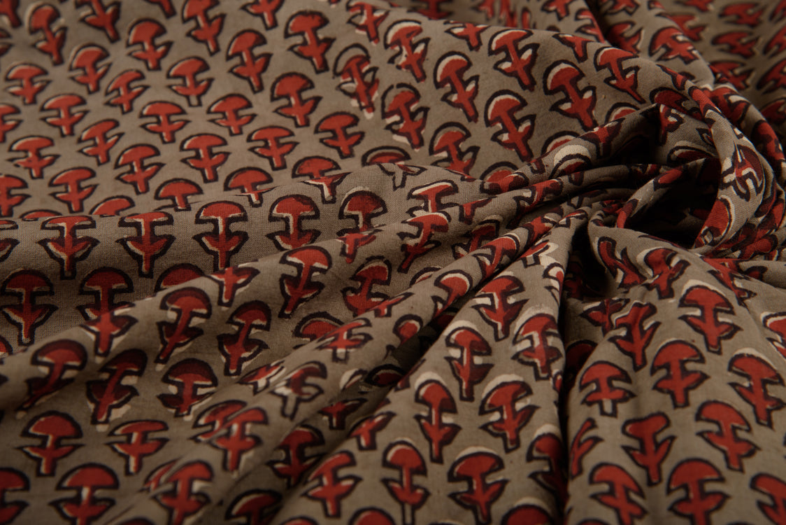 Cotton Cambric Jahota Block Printed Fabric