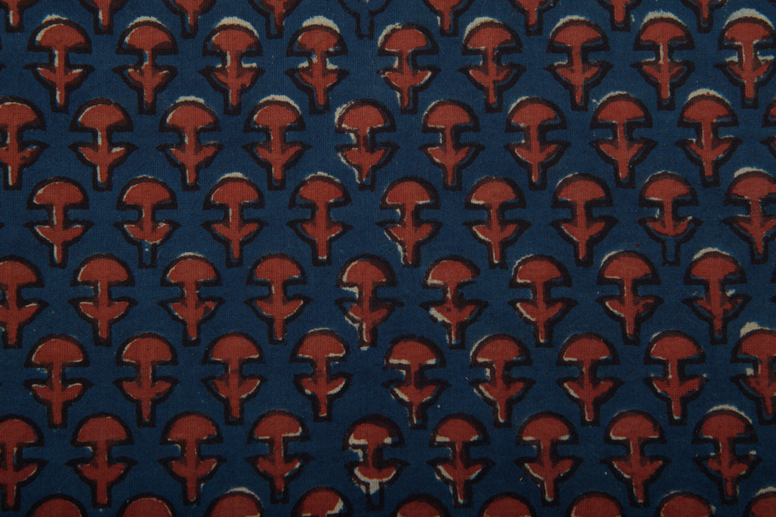 Cotton Cambric Jahota Block Printed Fabric