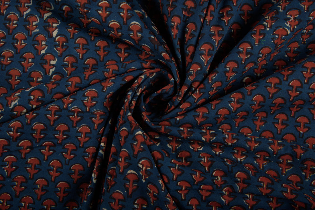 Cotton Cambric Jahota Block Printed Fabric