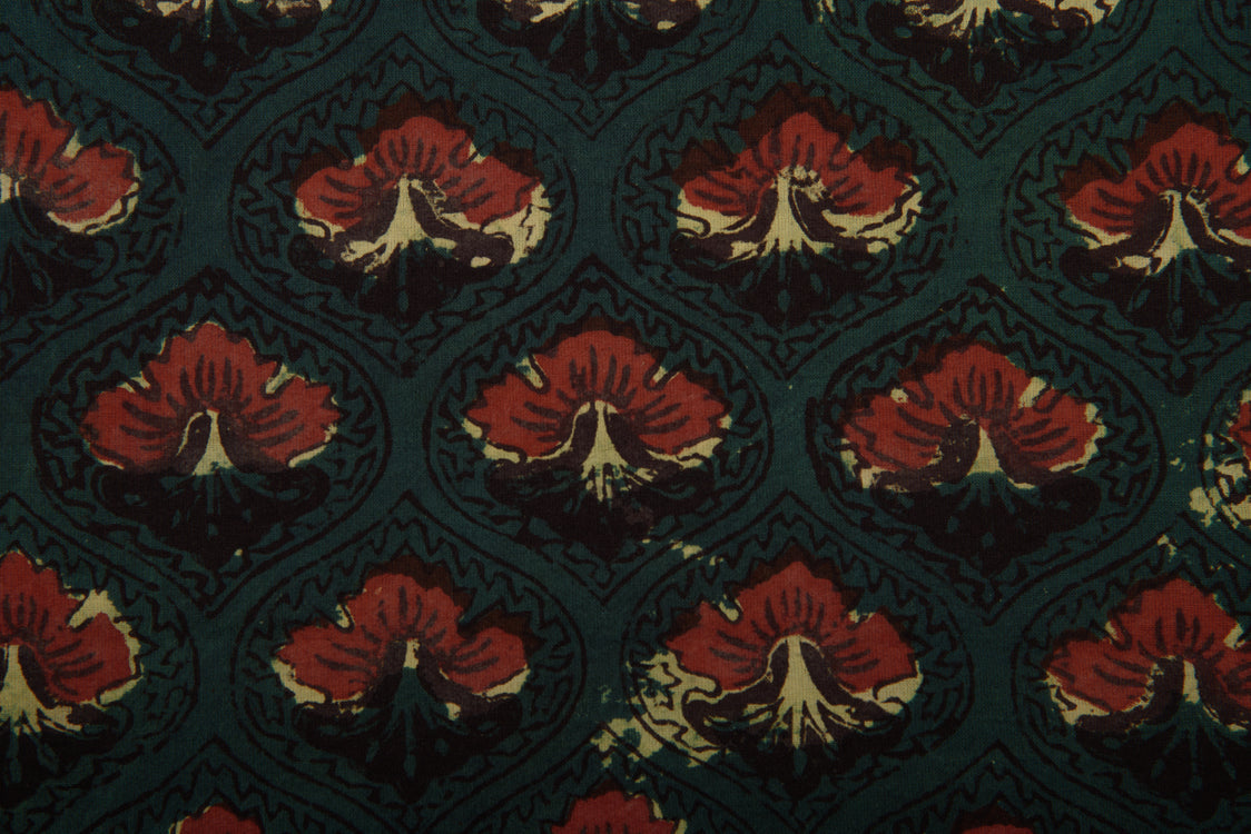 Cotton Cambric Jahota Block Printed Fabric