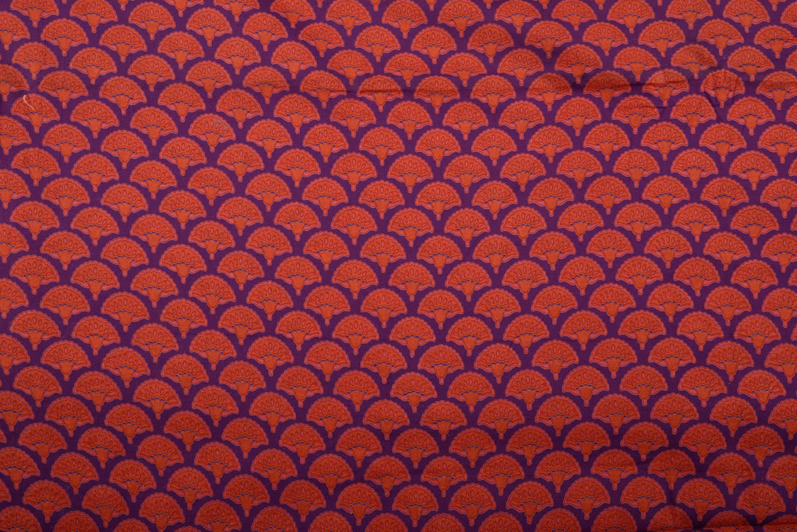 Cotton Cambric Booti Block Print Fabric