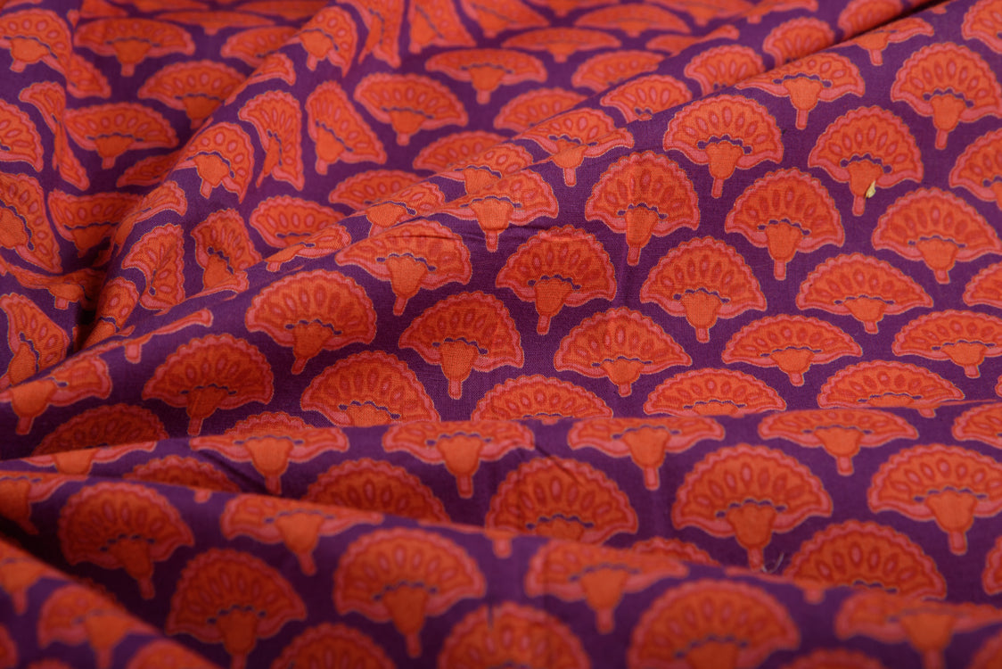 Cotton Cambric Booti Block Print Fabric