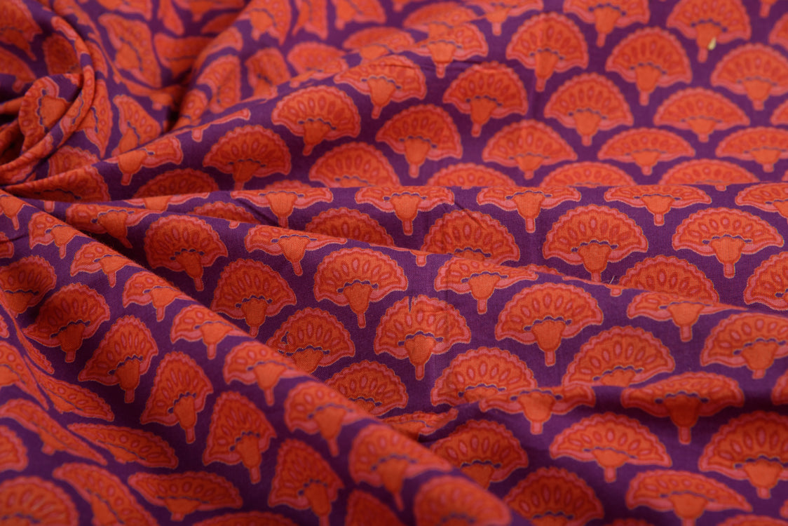 Cotton Cambric Booti Block Print Fabric