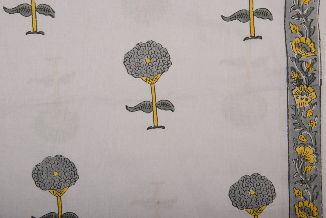 Cotton Cambric Mughal Boota Block Print Fabric