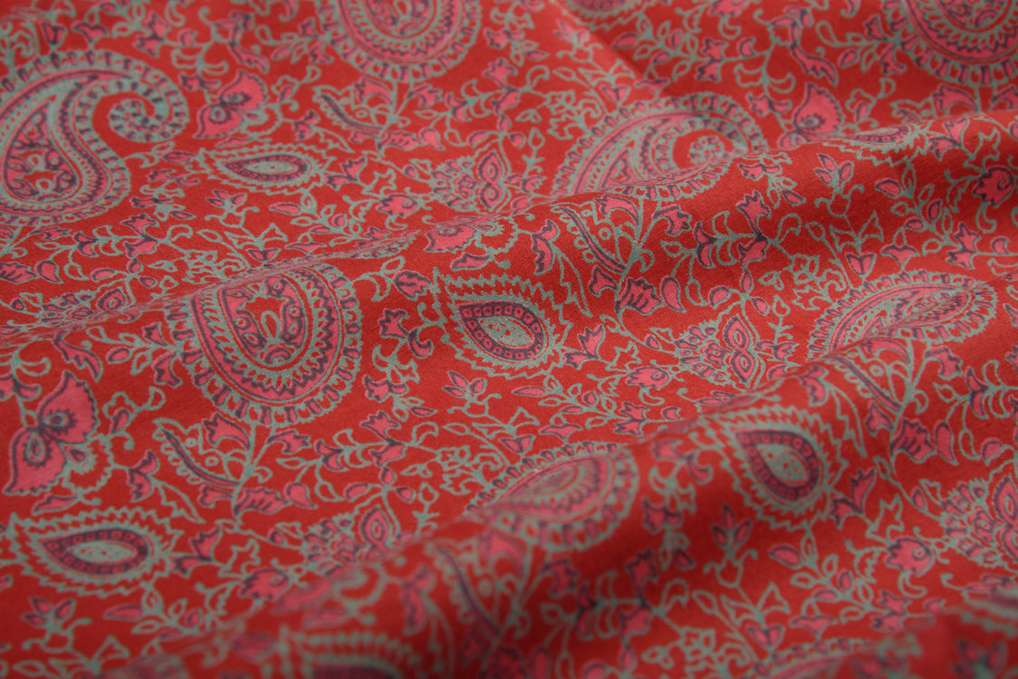 Cotton Cambric Traditional Block Printed Fabric