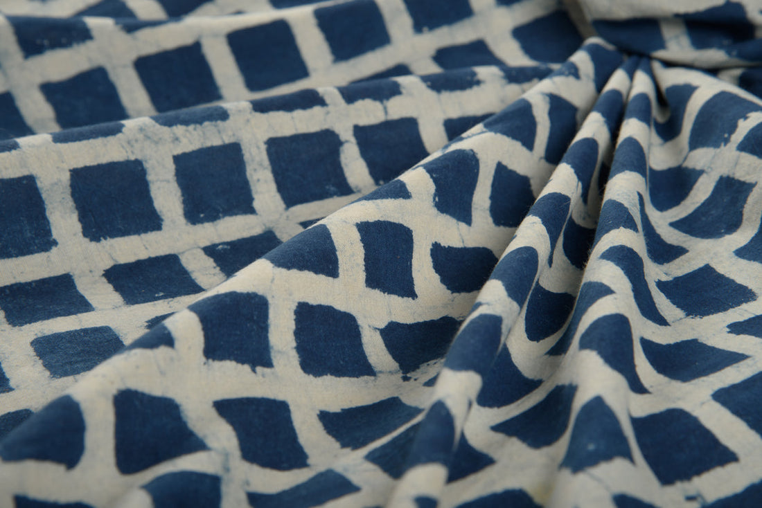 Cotton Cambric Dabu Block Printed Fabric