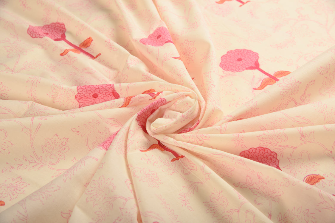 Cotton Cambric Mughal Block Print Fabric