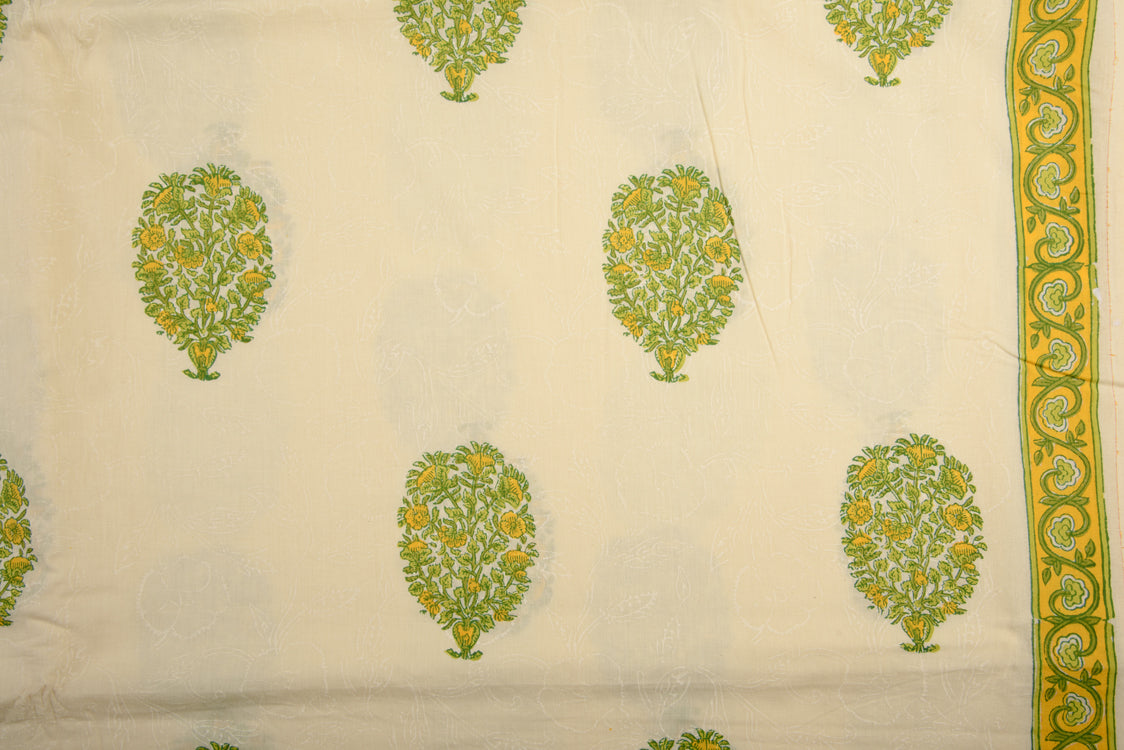 Cotton Cambric Mughal Block Print Fabric